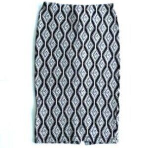 Zara Trafaluc Tribal Print Bodycon Skirt Black and White Size Small
